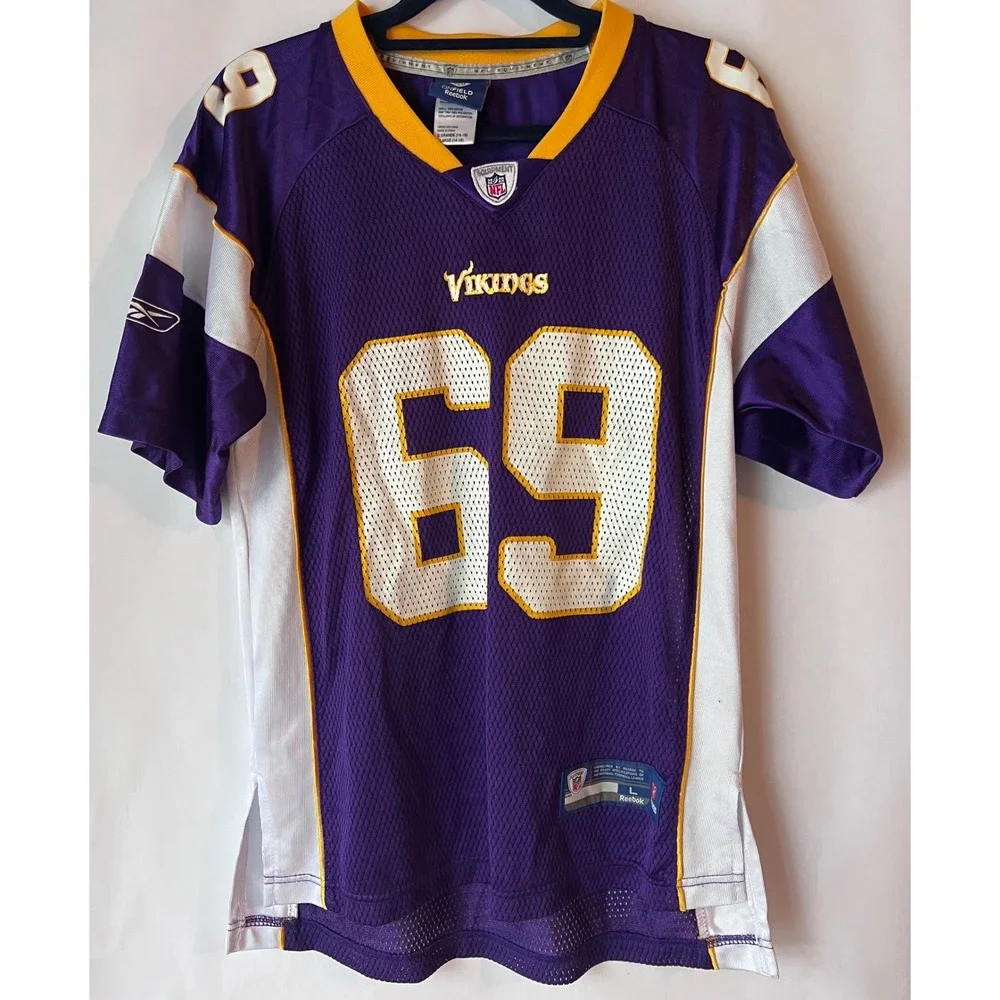 Minnesota Vikings NFL Football Jersey‎ #69 Allen Reebok Youth Large Purple